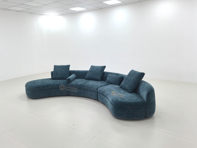Curved Fabric Sofa | Gumamit ng malumanay na mga kurba upang balangkasin ang masining na kahulugan ng sala