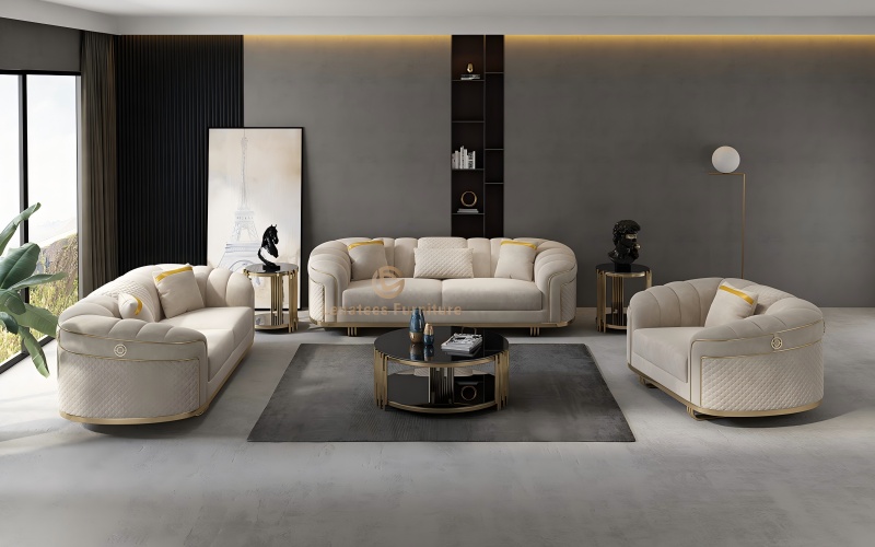 Italian na na -import na lino | Mababang-key na high-end na sofa ng tela
