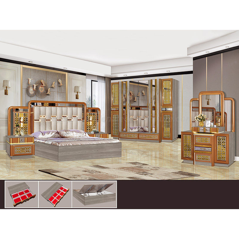Italian modernong estilo ng high-end na set ng silid-tulugan