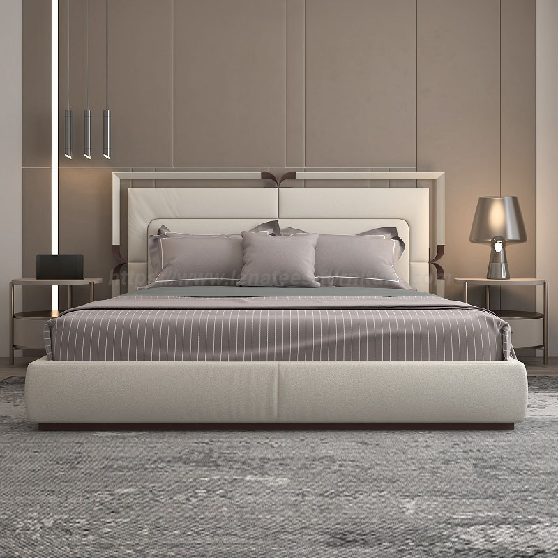 Katad na luho na laki ng hari tufted bed