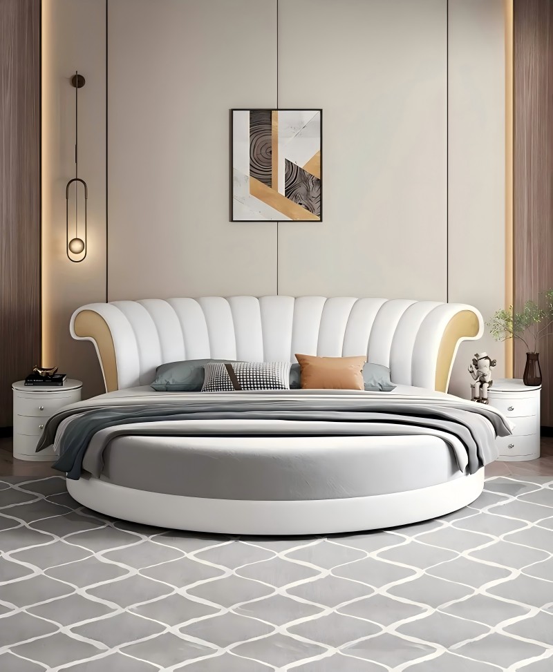 Banayad na luxury round bed