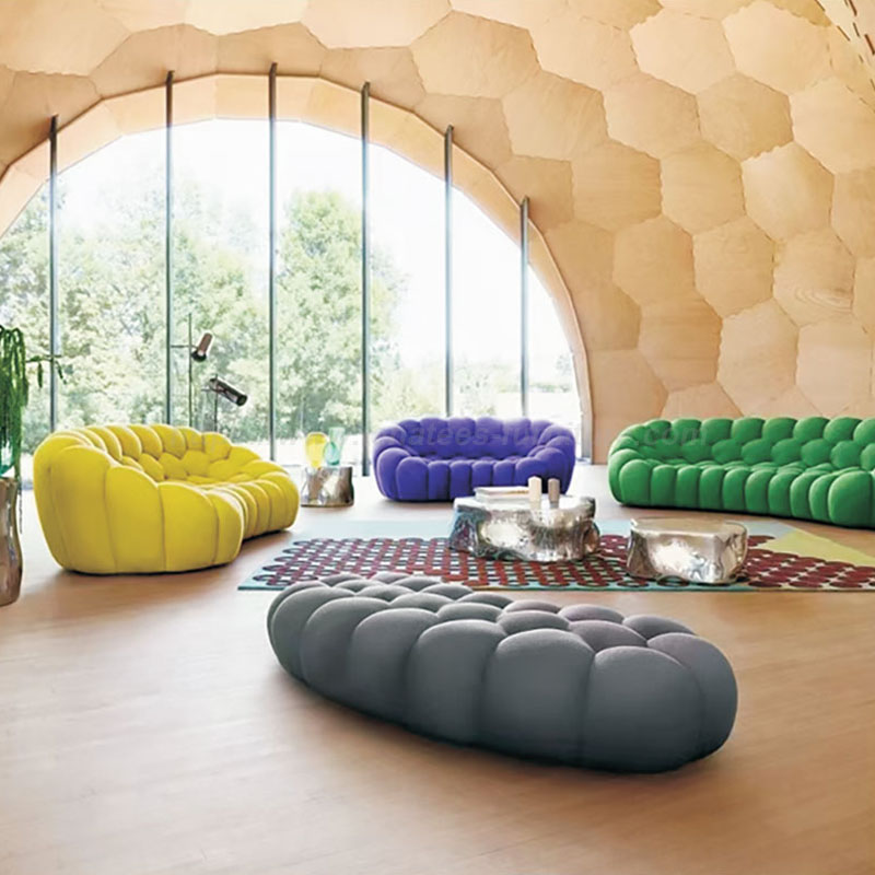 Luxury Curved Bubble Upholstered Sofa