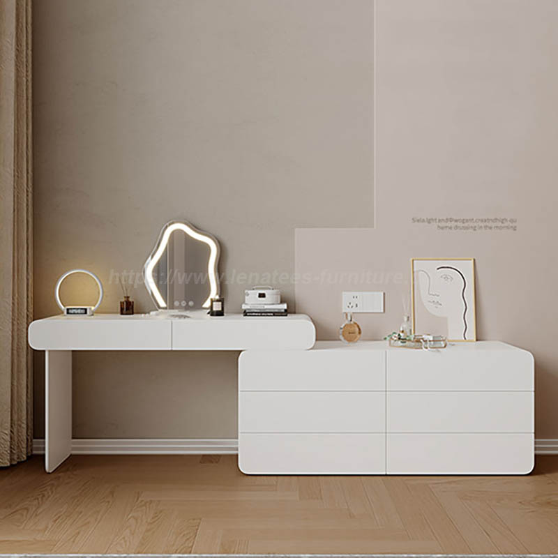 Modernong White Dressing Table na may Storange