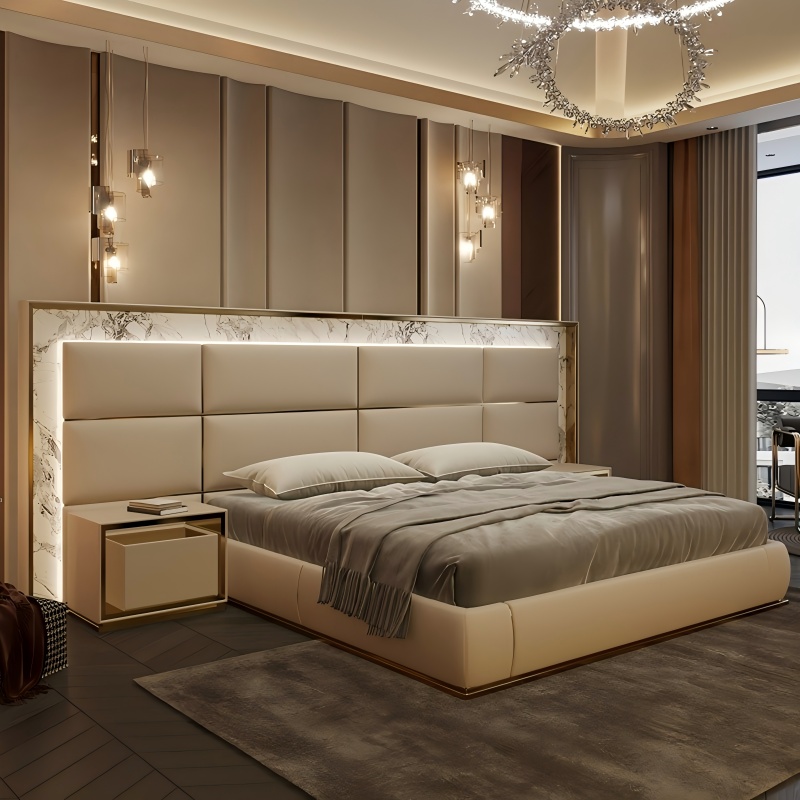 Likas na marmol + tuktok na layer ng baka, banggaan ng light luxury aesthetics