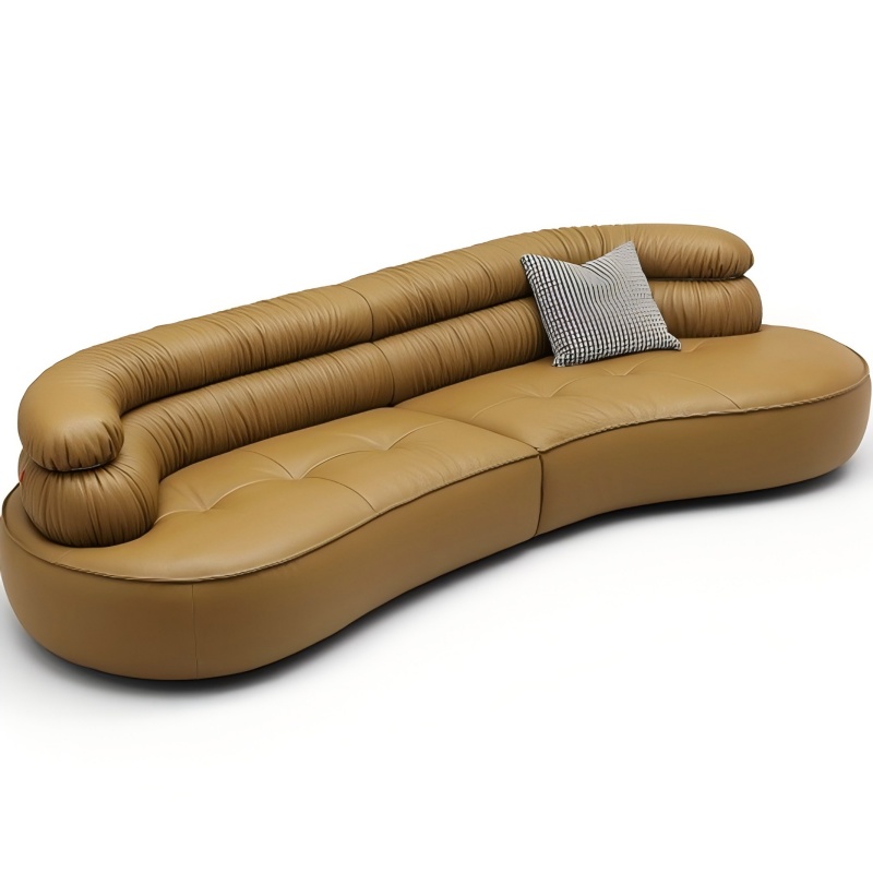 Top-grain cowhide minimalist sofa ｜ 0 Pressure-free cloud-tulad ng pag-upo ng pakiramdam